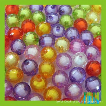 Round mix color transparent chunky faceted acrylic ball beads